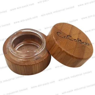 bamboo jars for cosmetics 30g 50g Essence cream Container Wooden Hemp CBD oil Cream Bottles  Natural Bamboo Cosmetic Packaging