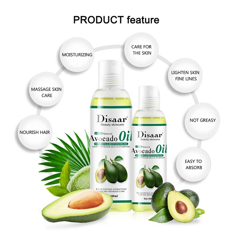 Natural Avocado Moisturizing Face Oil Soften Horny Improve Rough Emollient Oil Repair Dry Skin Anti Aging Massage Body Oil