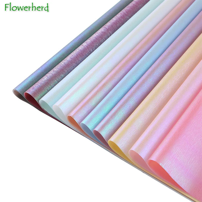 Double-sided Symphony Silk Paper Roll Flower Bouquet Wrapping Paper Waterproof Gift Packaging Paper Colorful Light Craft Paper