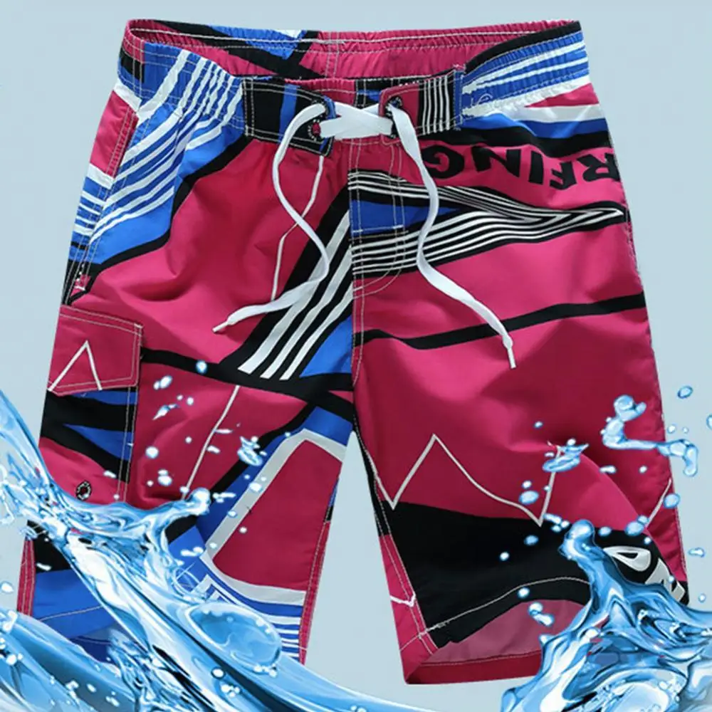 2021 Men Summer Beach Shorts Pants Color Plus Size Block Breathable Drawstring Swimming Trunks Men Running Sports Surfing Shorts