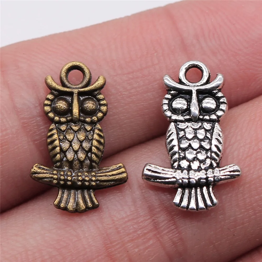 

Wholesale 150pcs/bag 19x12mm Double Sided Owl Pendants Owl Pendants Jewelry Findings Double Sided Owl Charm Cute Pendants