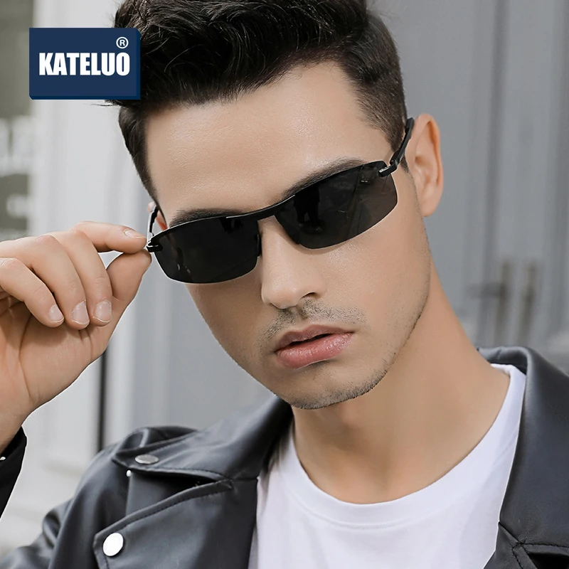 KATELUO Day Night Vision Eyeglasses Men Sunglasses For Driving Polarized UV400 Sports Eyewear Photochromic Male Sun Glasses 557