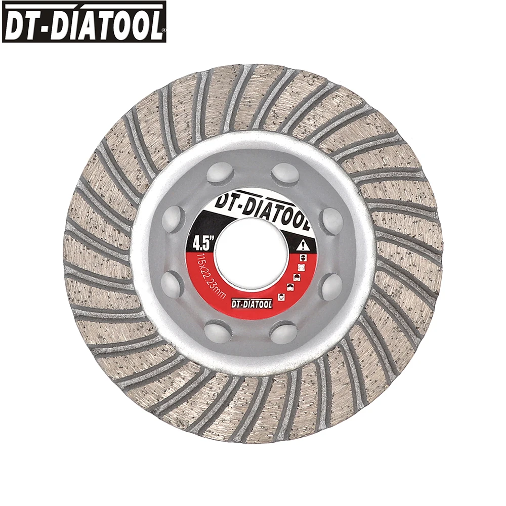 DT-DIATOOL 1pc Premium Diamant Meule Disque Dia 115mm/4.5 pouces pour Béton Brique Dur Pierre Turbo NucleoSanding Disque