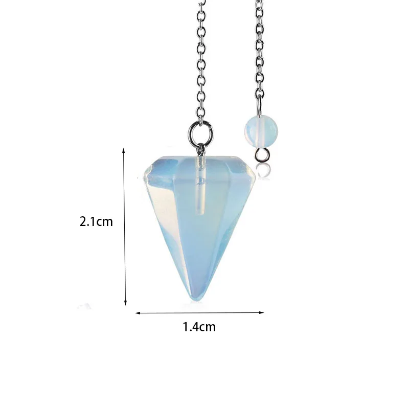 Healing Pendulum for Divination Blue Quartz Pendulums Biolocation Natural Gem Stone Reiki Crystals Pendulos Pendant