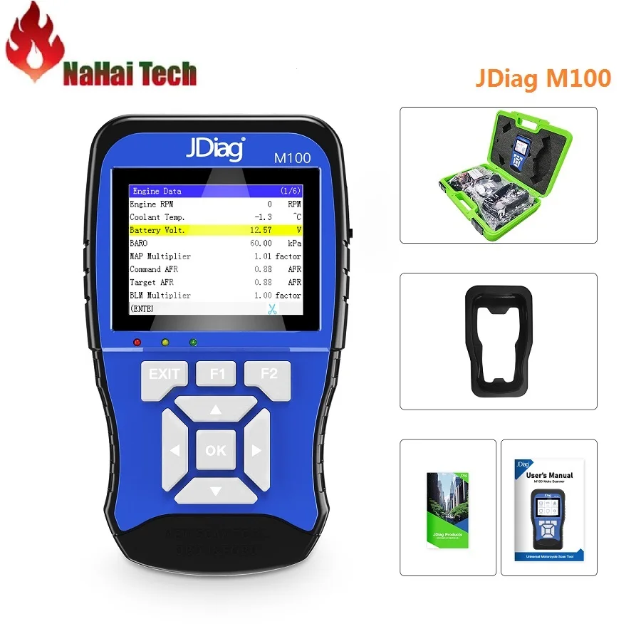 

Newest JDiag M100 Motorcycle Scanner Universal 12V Battery Tester Intelligent Dual System Moto Scan Tool