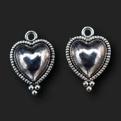 10pcs Silver Plated Christian Sacred Heart Pendants Religious Bracelet Necklace Accessories DIY Charms For Jewelry Crafts Making