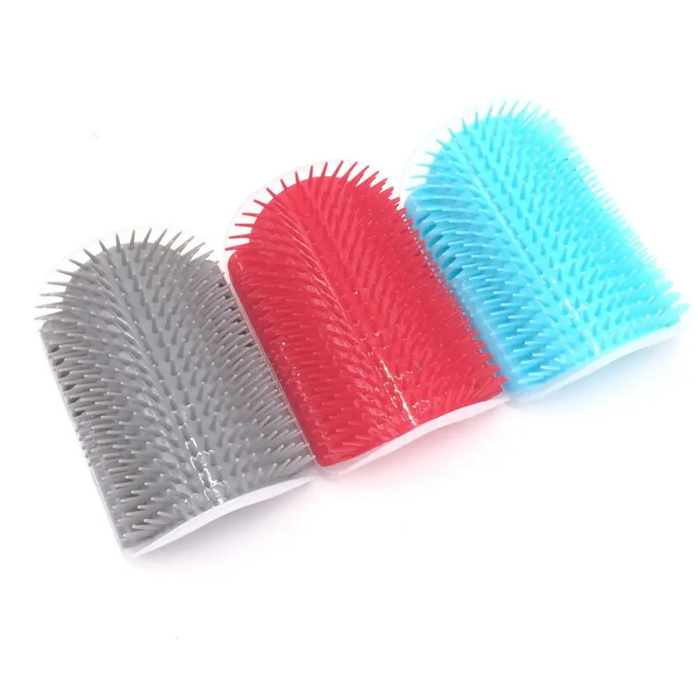 1 Pcs Corner Pet Brush Comb Play Cat Toy Plastic Scratch Bristles Arch Massager Self Grooming Cat Scratcher