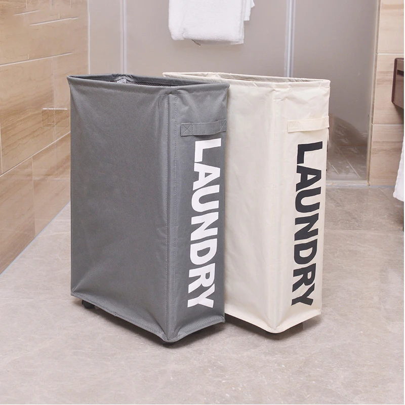 

Foldable Dirty Laundry Basket with Caster Wheels Portable Clothes Organizer Storage Basket High Capacity Laundry Bags