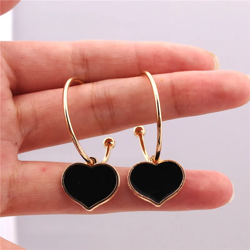 New Asymmetric Women\'s Black Hanging Earrings Hollow Crystal Drop Earrings Rock Geometric Statement Dangle Earrings aretes