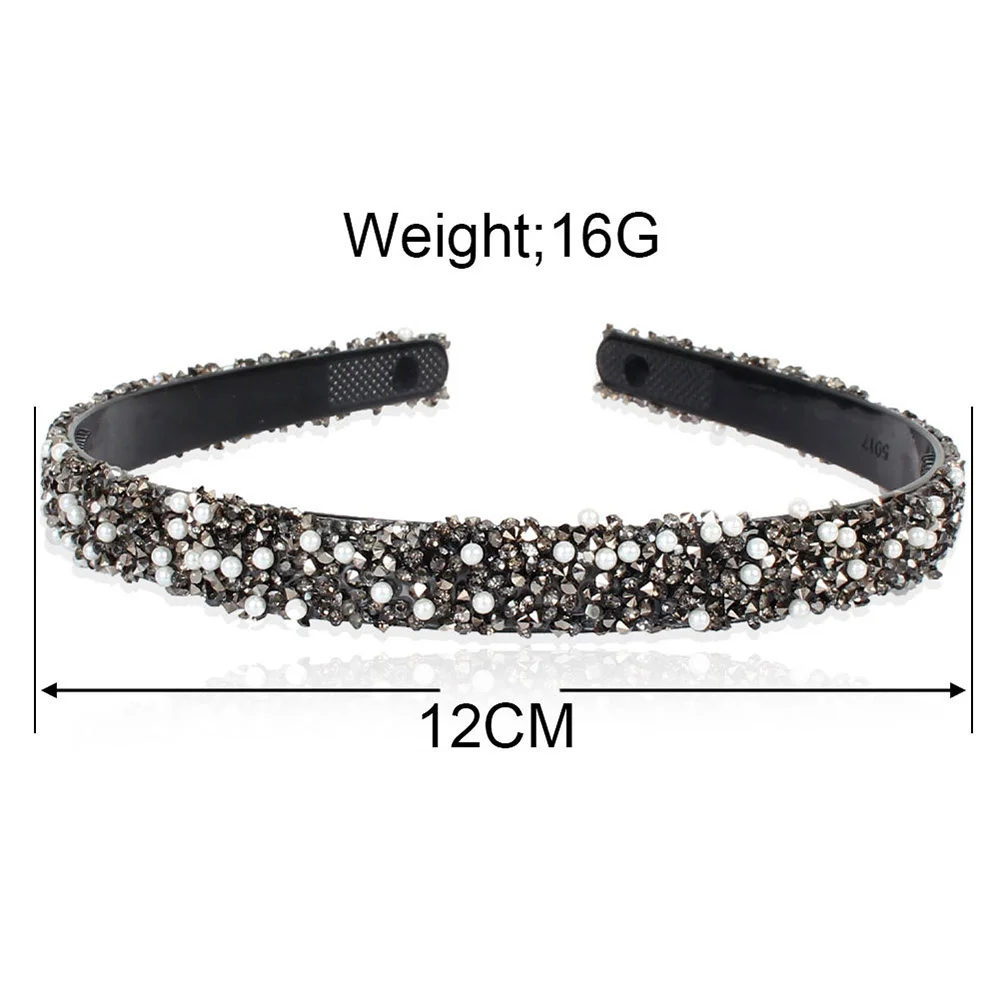 Headdress Women Rhinestones Luxury Crystal Simple Pearl Headbands Hair Hoop Hair Accessories Crystal Hairbands