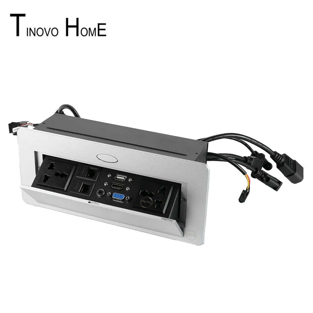 Presa universale da tavolo/presa da tavolo pop-up/USB dual network RJ45 3.5 presa per scatola di informazioni audio/lega di zinco