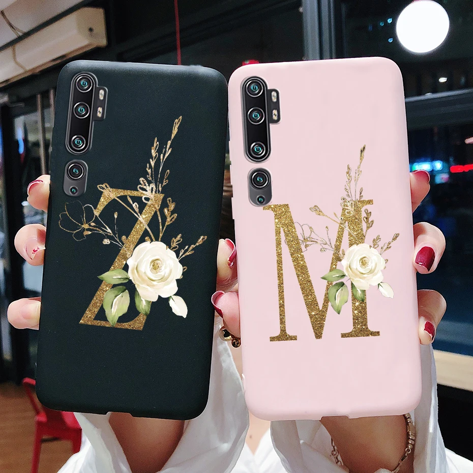 For Xiaomi Mi Note 10 lite Note 10 Pro Case Silicone Back Cover Cute Letters Soft Phone Case For Xiaomi mi Note 10 lite Pro Case