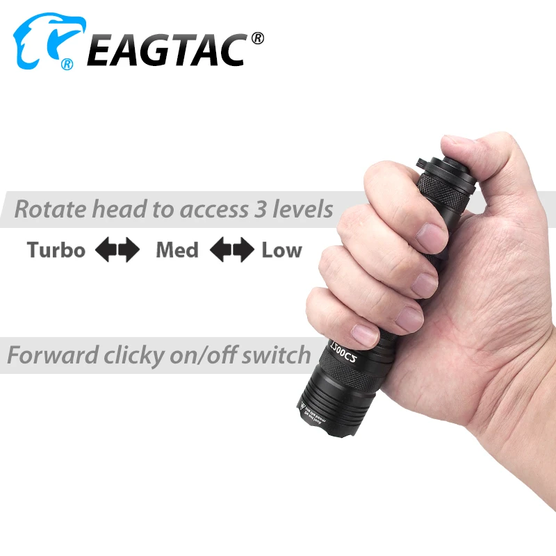 EAGTAC T200C2 XML2 SFT40 1277lm LED Flashlight Police Lantern Light 18650 CR23A Battery 365NM UV XPL HI Long Throw Hunting Torch