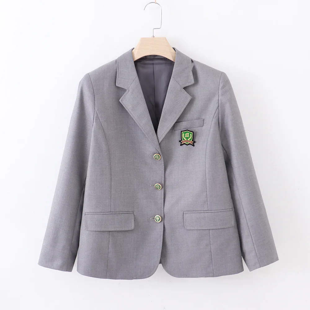 Primavera outono formal blazers japonês estilo preppy das mulheres dos homens manga comprida bolso terno jaquetas casaco de alta escola dk jk uniformes