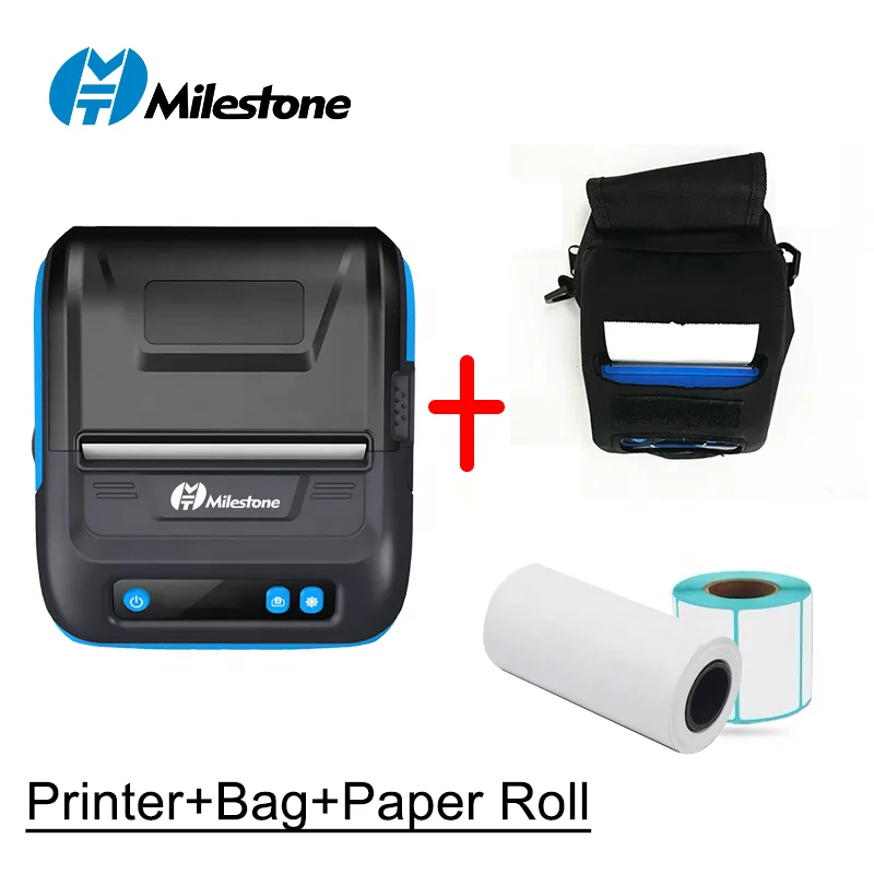 Milestone 80mm Mobile Printer Machine Direct Label Printer Bluetooth Pocket Printer Receipt 2 in 1Free APP Android IOS Thermal