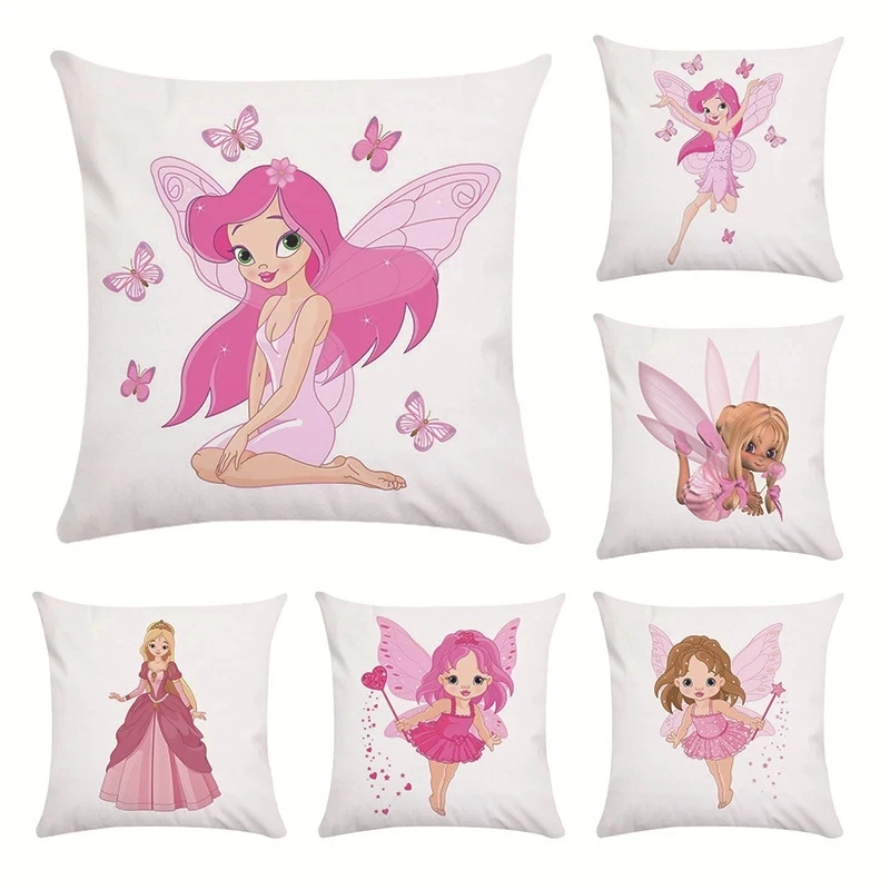 45*45CM Flower Fairy Super Soft Super Soft Pillow Cover Cushion Short Plush Pillow Cover Decoration For Home Office