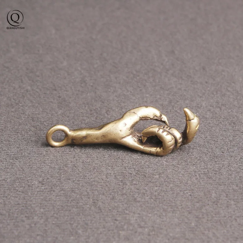 Brass Crafts Devil\'s Claw Key Chains Pendants Copper Keychains Bird Claws Charms Punk Fashion Car Key Holder Hanging Gifts