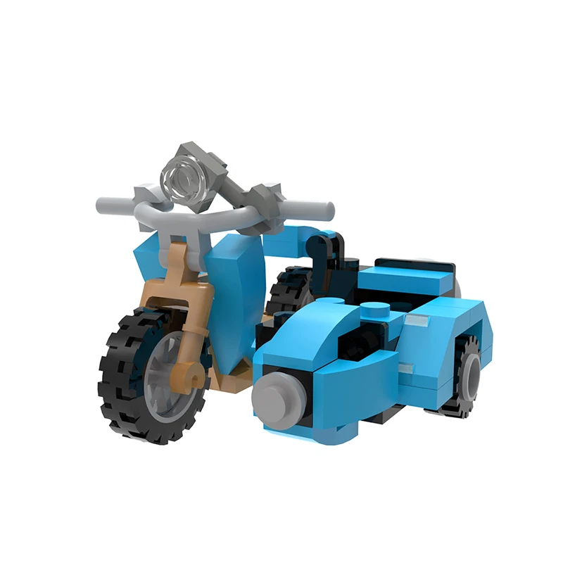 MOC-67636 Azur Magic Sidecar Building Blocks Kit Harry Motor Speed Car Bike Witch Castle Brick Model Kids Puzzle Brain Toys Gift