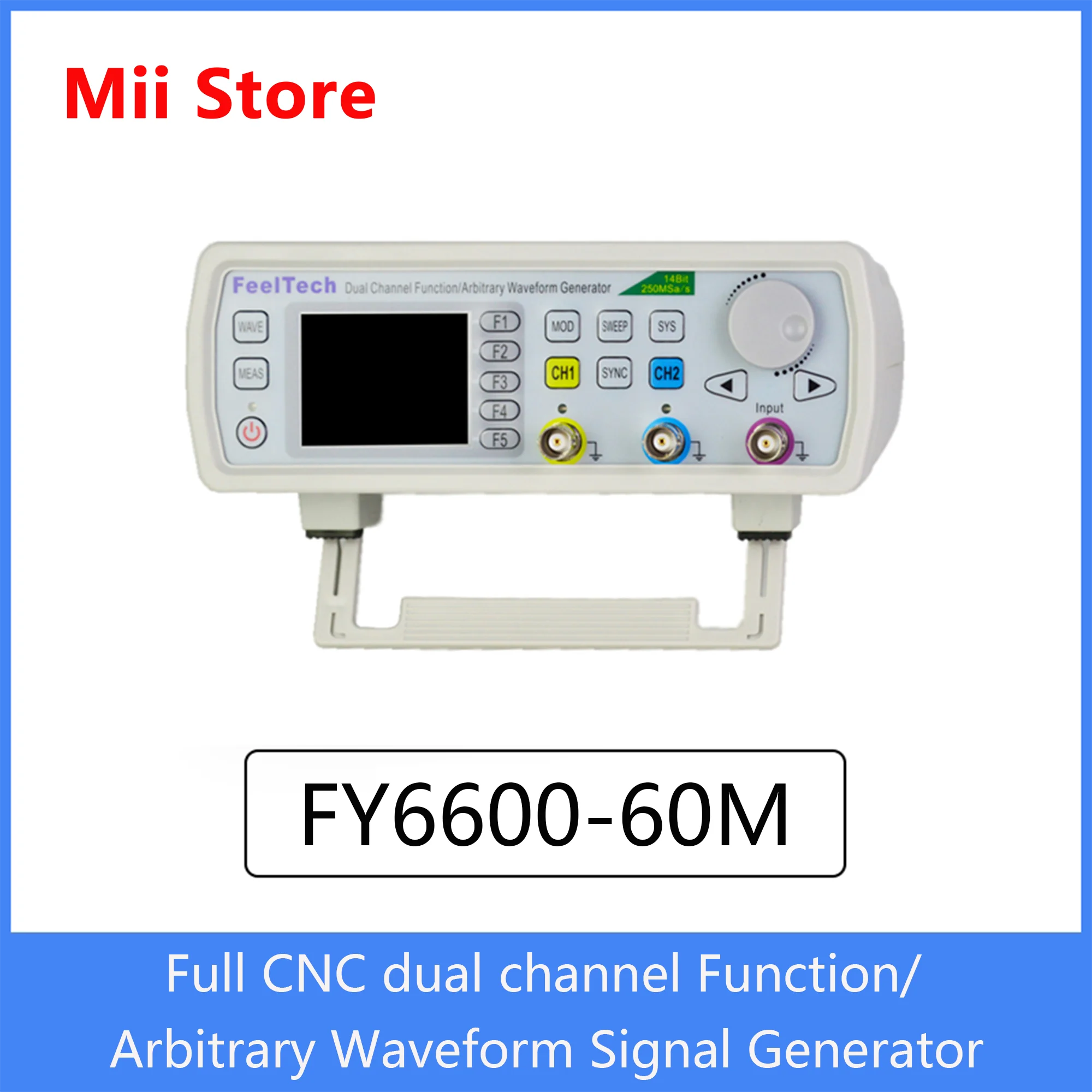 Générateur de Signal DDS à double canal arbitraire, FY6600-30MHz/60MHz, 250MSa/s, 8192*14bits, compteur de fréquence 100MHz, VCO, Burst,