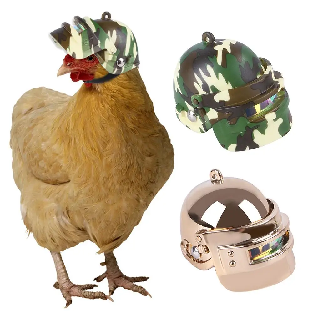 Chicken Helmet Small Pet Hard Hat Funny Chicken Helmet Hen Hard Bird Hat Headgear Protective Pet Helmet Cap Sun Rain Protection