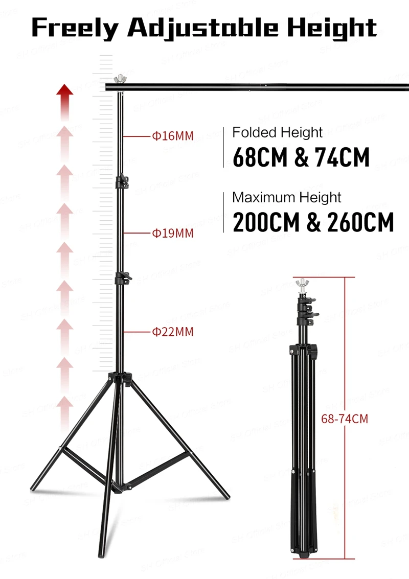 2X2M 2X3M 2.6X3M Background Support System Photography Backdrops Stand Photo Studio Kit Chromakey Green Screen Frame