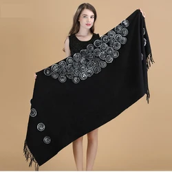 New Wool pashmina fur shawl scarf for women High Quality Plain Rabbit Fur Rose Winter Thick Pashmina Poncho lady elegant wraps