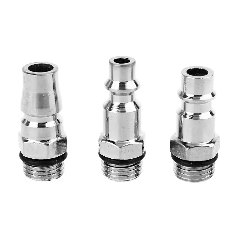 3PCS Quick Coupler Air Hose Connector Fittings 1/4 NPT Plug Compressor US JP EU Y1AD