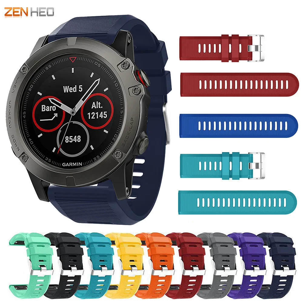 26mm Silicone Strap For Garmin Fenix 3/3 HR Quick Release Easy Fit Watchband for Garmin Fenix 5X 6X 7X