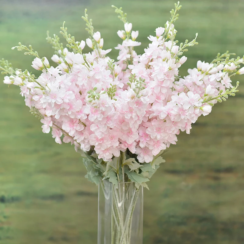 

5Pcs Simulation Large Delphinium Artificial Flowers Wedding Decoration Hotel Silk Flower Bouquet Photography Props Fake Flowers