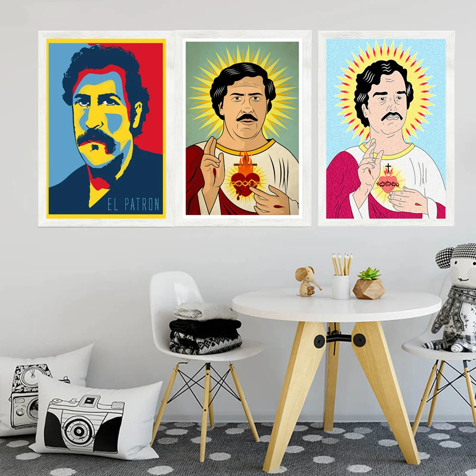 Pablo Escobar Retro Canvas Wall Art - HD Modern Poster Famous Painting for Living Room Home Decor