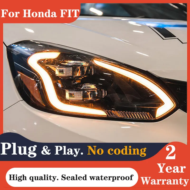 Car styling For Car Honda FIT GR9 Headlight 2021 Jazz LED Car Accessory Fog Lights Day Running Light DRL H7 LED Bi Xenon Bulb