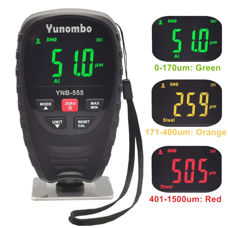 Yunombo YNB-555/YNB-555R Film Thickness Meter Car Galvanized Paint Thickness Gauge Coating Thickness Gauge