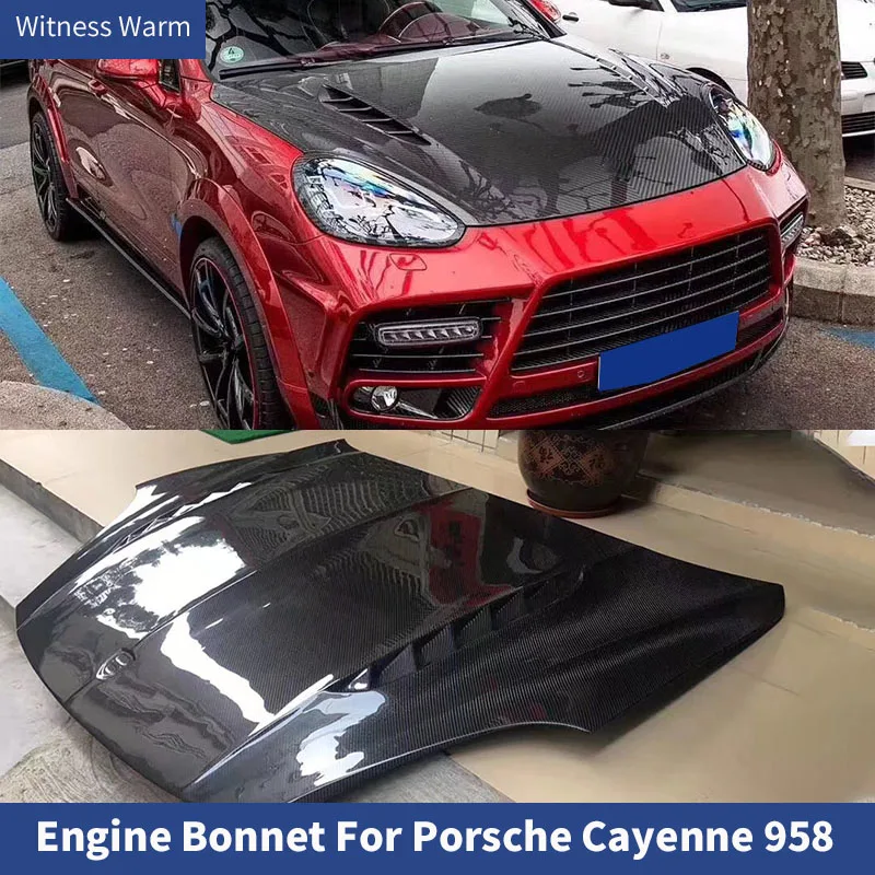 

For Porsche Cayenne 958 Engine Hood Forged Carbon Fiber FRP 958.2 Front Bonnets Covers Body Kit