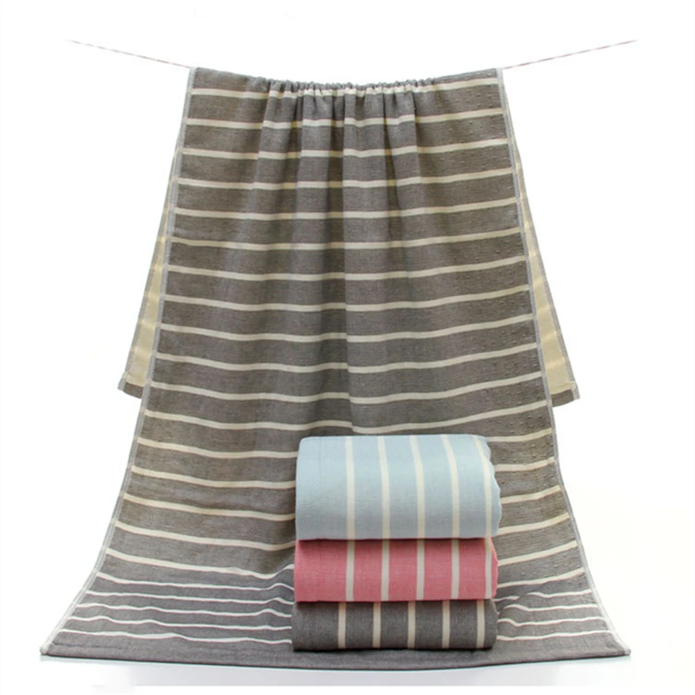 Imagem -04 - Japanese Stripe Bath Towel Conjunto para Mulheres e Homens Puro Algodão Mão e Face Banheiro 70*140 34*76 Pcs