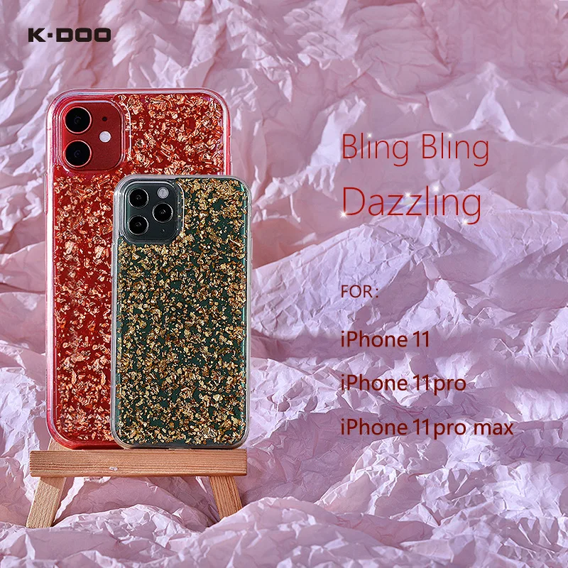 KZDOO Flash Protection Sparkly Case ,Anti-Shock, Bling Star, Shining, Anti-Skid, Girls, Women Phone Cover for iPhone 11, 11Pro,