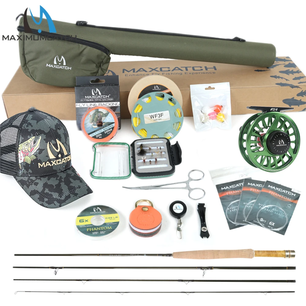 Maximumcatch Maxcatch v-feather Fly Fishing Rod and Reel Complete Kit Light Weight Small Stream Creek