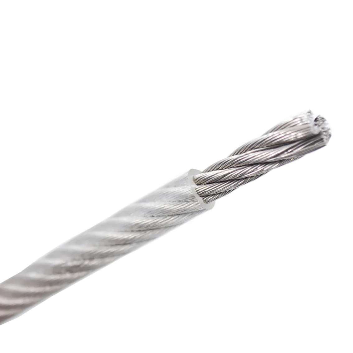 304 Stainless Steel PVC Coated Wire Rope 7*7 Flexible Cable Clothesline 0.8mm 1mm 1.2mm-5mm Soft Cable Transparent Wire Rope