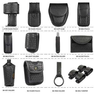Police Duty Belt kit Accessories Guard Utility Belt Pouches- Handcuff Case, Radio Pouch, Glove Pouch, Light Holder, Pager Holder