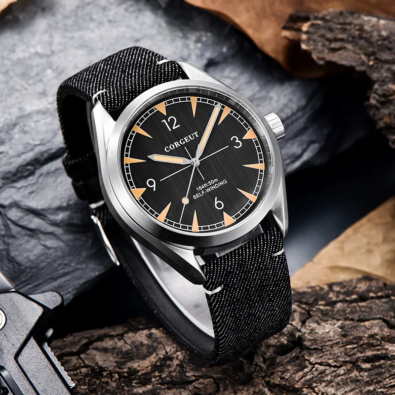 New arrival Fashion 41mm Corgeut Japan MIYOTA Sapphire Glass top brand luxury clock male leather Automatic Movement men\'s Watch