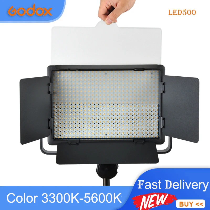 

Godox LED500 LED Video Light Adjustable Color 3300-5600K Photography Light Panel Light for Outdoor Studio Photography