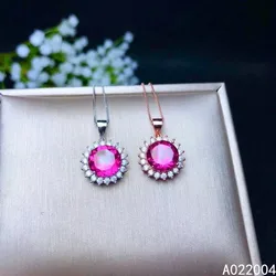 KJJEAXCMY Fine Jewelry 925 Sterling Silver Inlaid Natural Pink Topaz Female Miss woman Pendant Necklace Popular Support