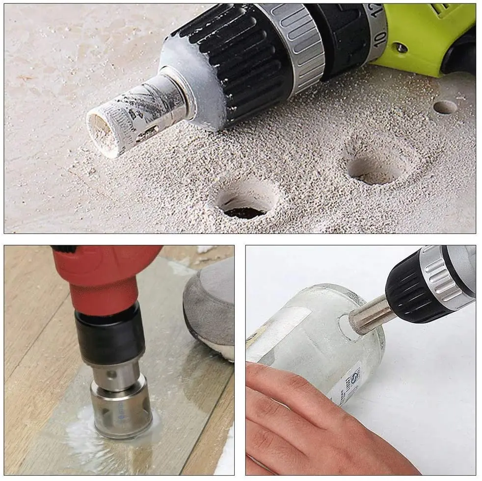 16pcs Diamond Coated Drill Bit 6-50mm for Tile Marble Glass Ceramic Hole Saw Drill Diamond Core Bit