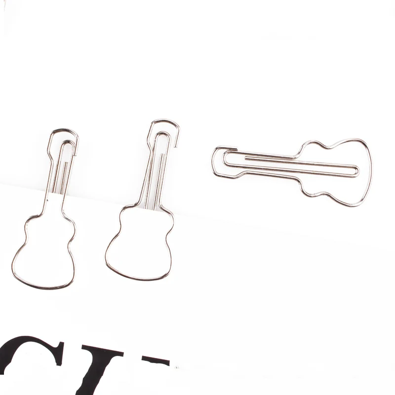 Metal Guitar Paper Clip music Nickel Plated Metal Pin Office Supplies Simple Pin Rust Proof Paper Clip Paper Clips Decorative