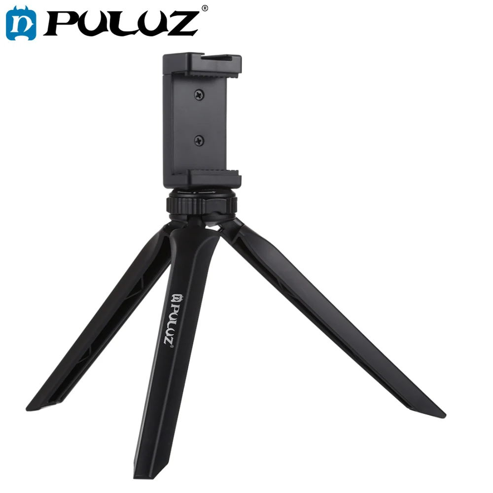 PULUZ Mini Portable Folding Plastic Stand Tripod Tripode&Universal Phone Clamp Bracket Smartphones Holder Clip for Smartphone