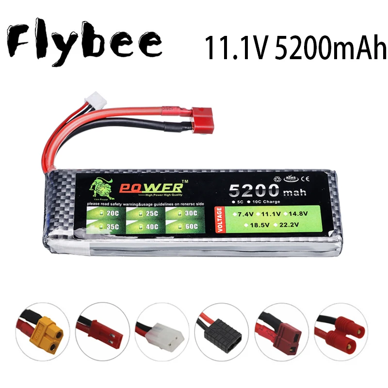 Lion Power 11.1v 5200mah Lipo Battery MAX 30C T/XT60 For RC Drones Helicopter Boats Airplanes 5200mah 3s 11.1V Lithium battery