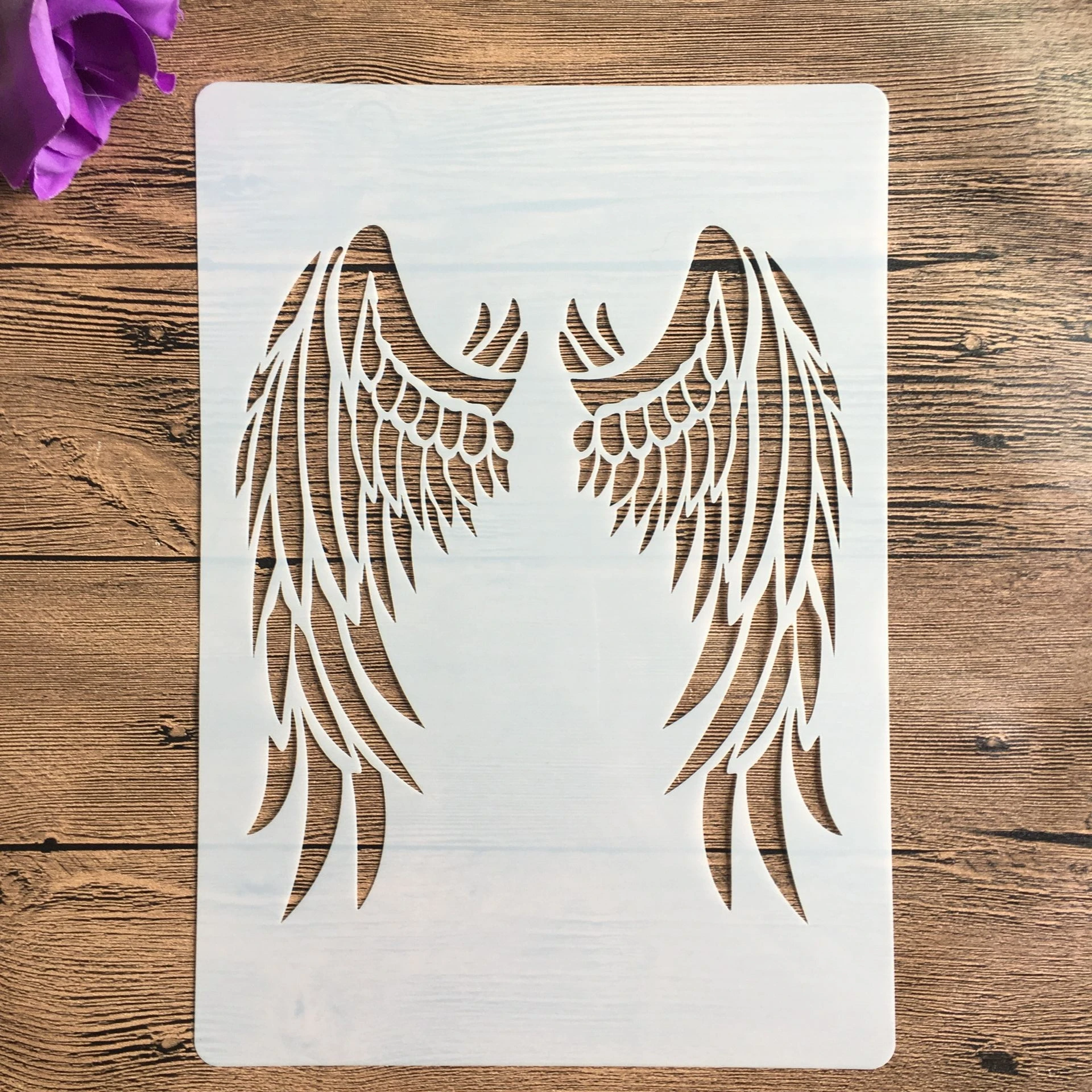 A4 29 * 21 cm Engelsflügel Mandala DIY Schablonen Wandmalerei Sammelalbum Färbung Prägung Album Dekorative Papierkarte Vorlage