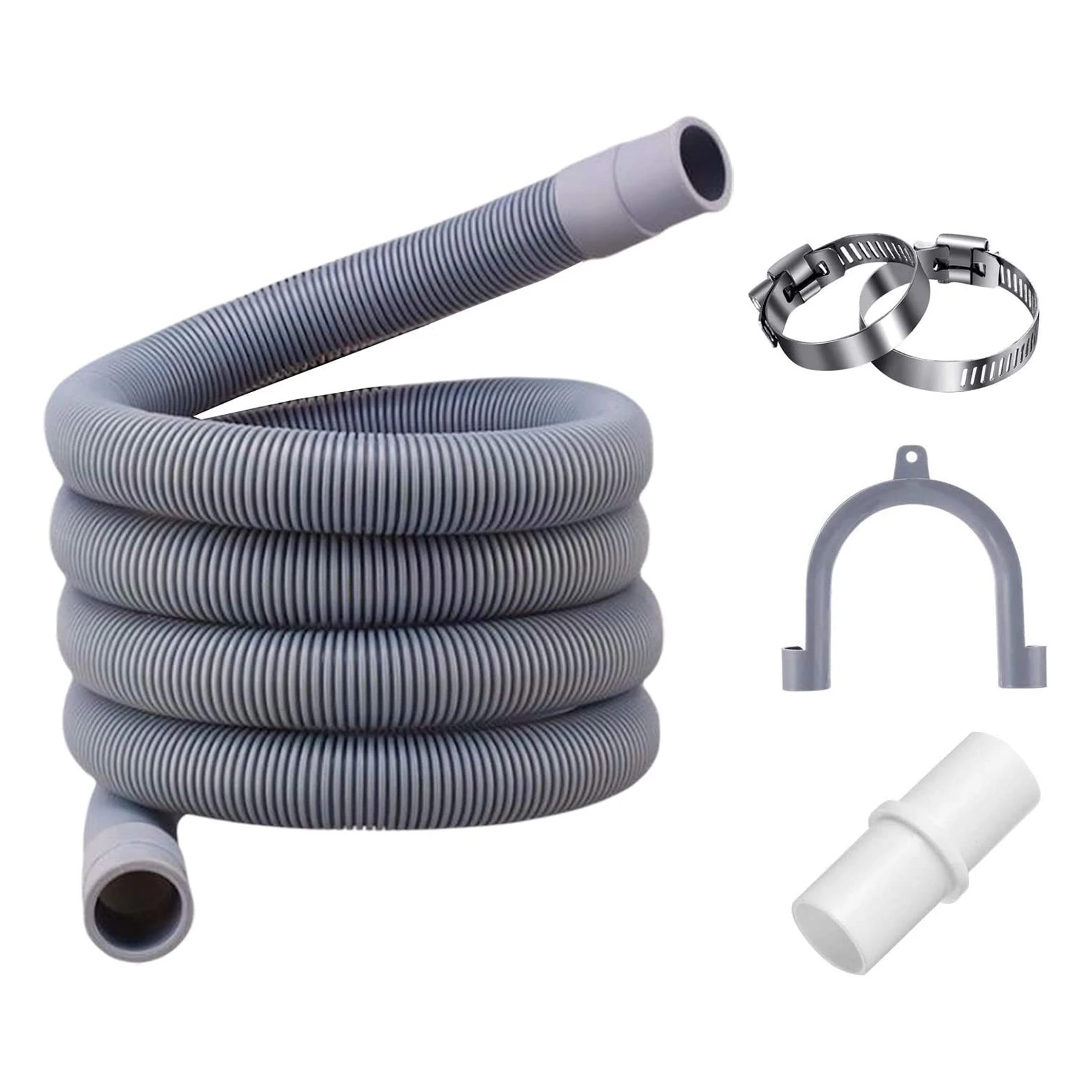 Extension Pipe Kit for Washing Machines, Extendable Drain Hose, Bosch Dishwashers, 1.5m, 19mm-28mm Cuff