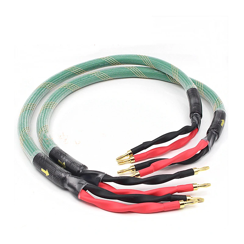 DIY  Speaker Audio Cable Banana Plug Cable Golden Plated Audiophile Oxygen free copper Amplifier Speakon Wire Cables