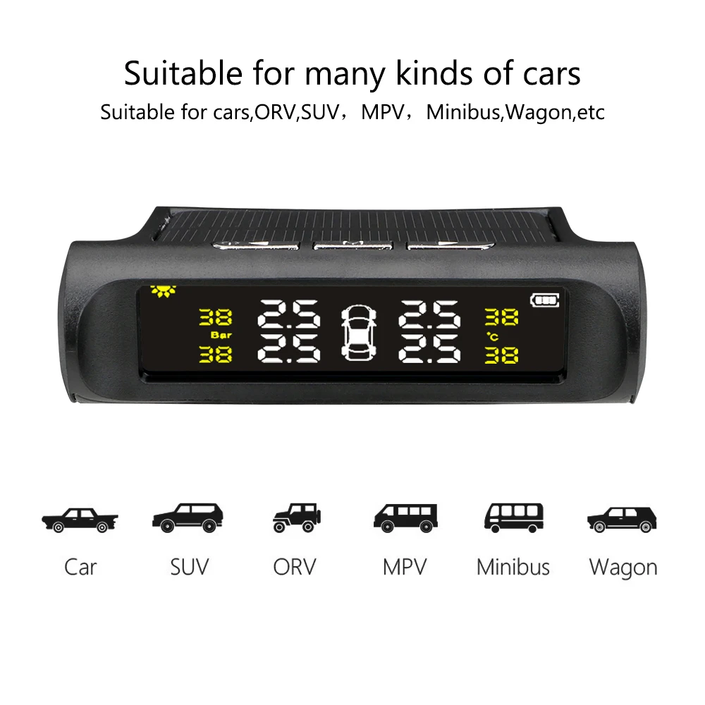 Solar Styling Car TPMS Tire Pressure Sensors Monitoring System On Board Computer Digital Off Road 4x4 MPV Automobile Accessories