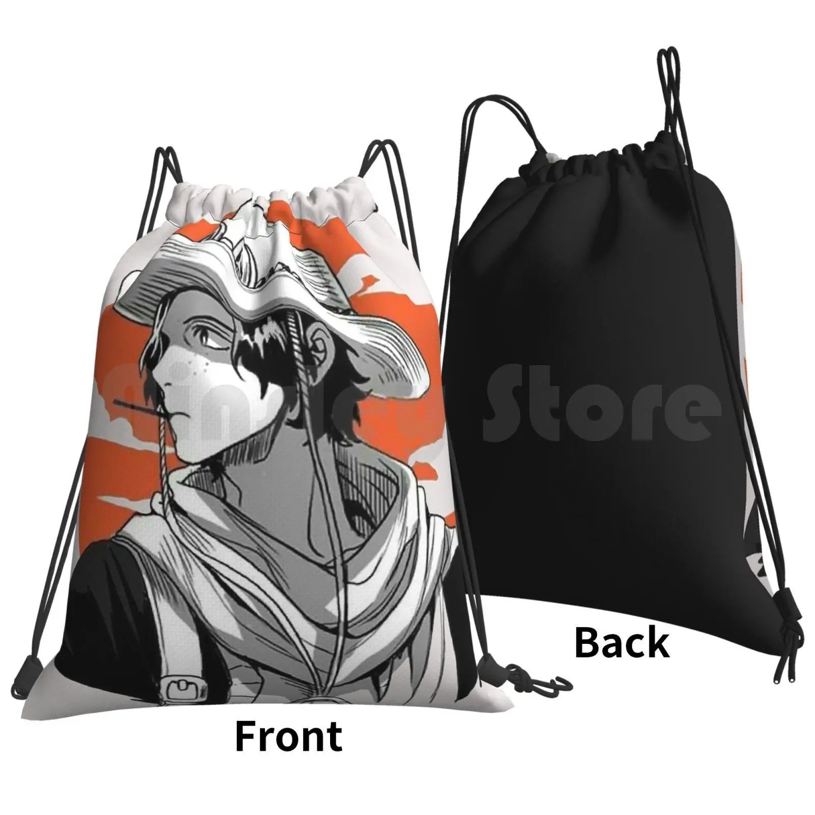 Ace Backpack Drawstring Bag Riding Climbing Gym Bag Luffy Chapeau De Paille Mugiwara Nakama Sanji Zoro